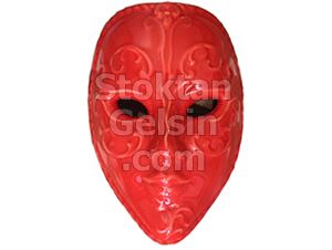 Seramik Dekorasyon Maske Kırmızı