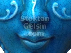 Seramik Dekorasyon Maske Mavi