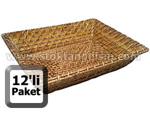 Büyük Boy Ekmek Sepeti Köşeli 22x30 cm 12li Paket