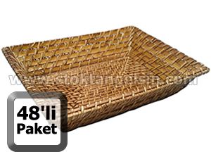 Büyük Boy Ekmek Sepeti Köşeli 22x30 cm 48li Paket