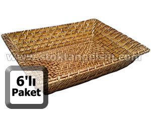 Büyük Boy Ekmek Sepeti Köşeli 22x30 cm 6lı Paket