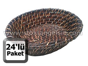Küçük Boy Ekmek Sepeti Oval 16x21 cm 24lü Paket