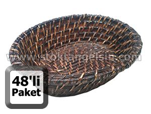Küçük Boy Ekmek Sepeti Oval 16x21 cm 48li Paket