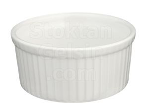 Rlyefli Sufle Kab 11 cm Beyaz Isya Dayankl Porselen